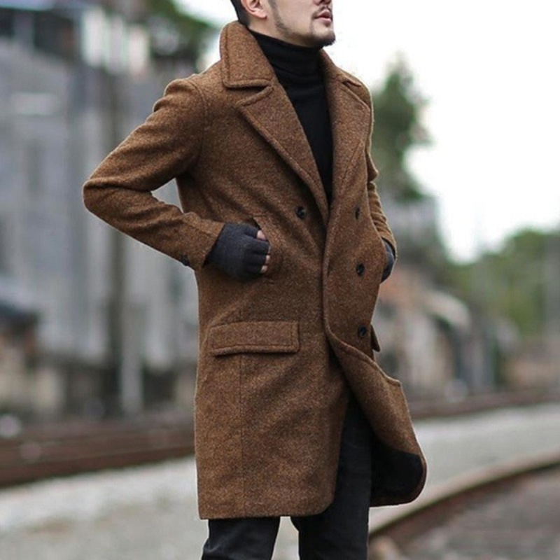 Winter Clothes Shop - Jaket bersaku kasual pria, baju wol