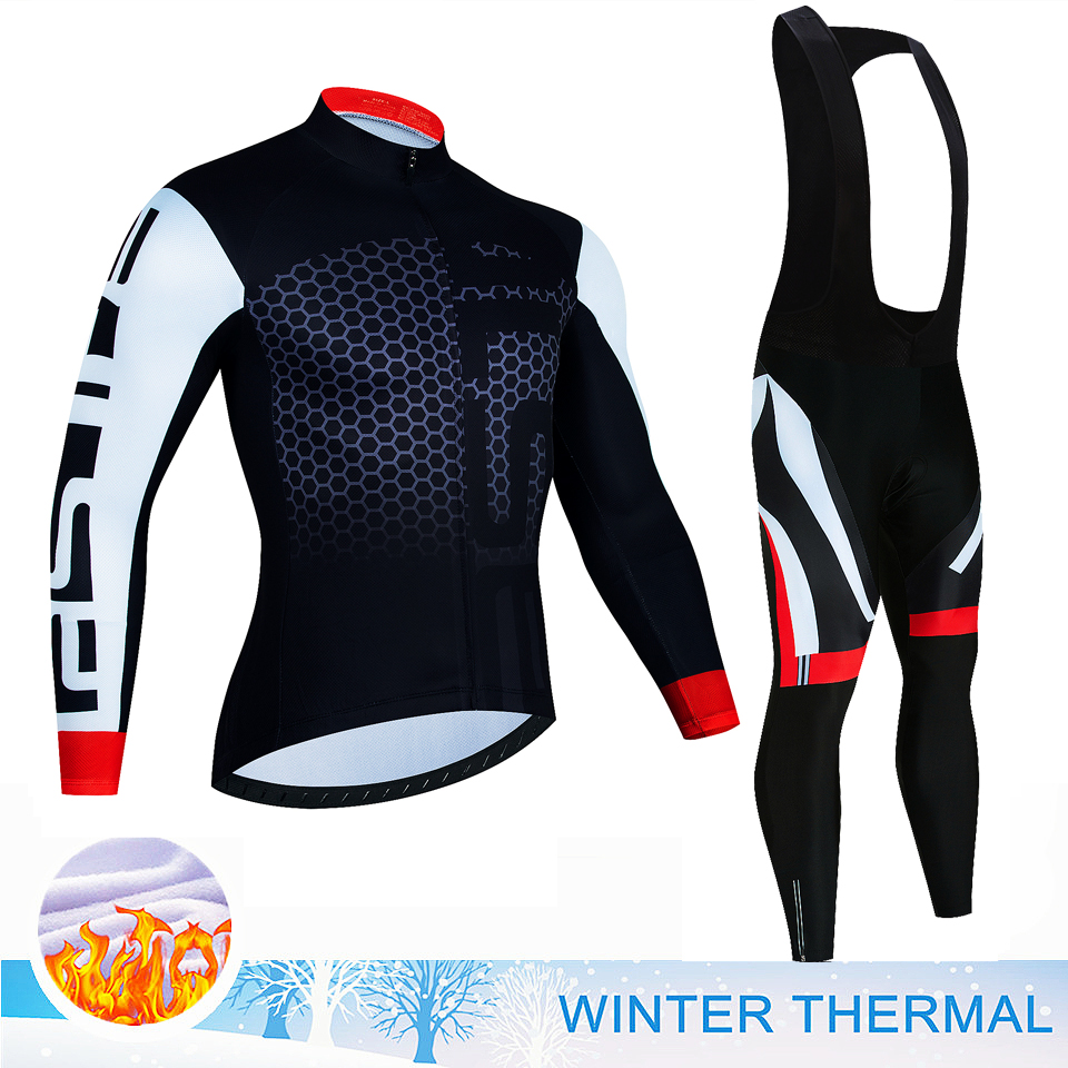 Winter Clothing Men Sale - Set Jersey Bersepeda Fleece Termal Musim