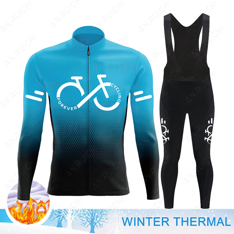 Winter Clothing Men Sale - Set Jersey sepeda bulu termal untuk