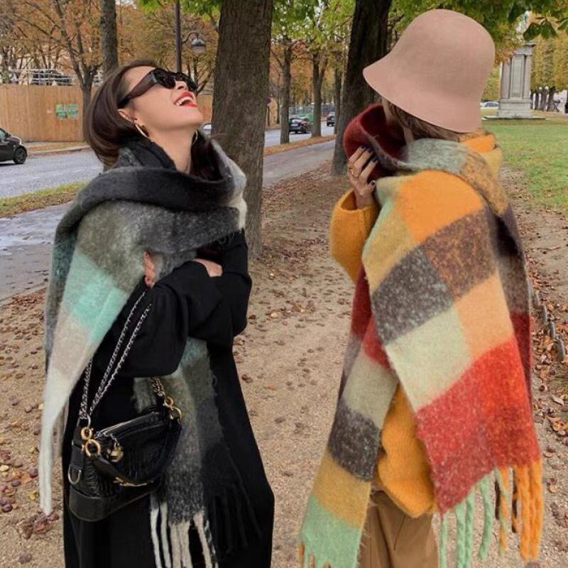 Cashmere Scarf Wrap - Syal hangat tebal musim dingin, baru