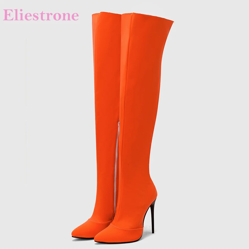 Winter Clothing For Woman - Sepatu Bot Atas Lutut Wanita Oranye
