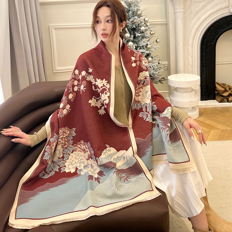 Cashmere Scarf Wrap - Syal Selendang Kasmir Hangat Baru Musim