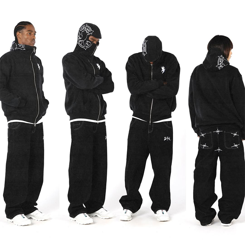 Winter Clothes Shop - Hoodie bordir grafis Streetwear Y2K, pakaian