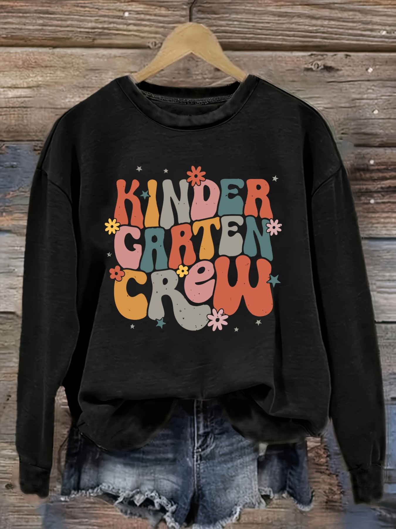 Winter Clothing Kindergarten - Kaos Wanita Lengan Panjang Kasual Kerah