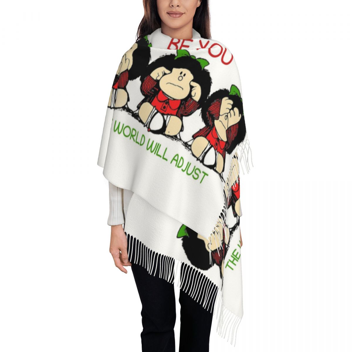 Selendang Wanita dengan Rumbai - Cashmere Scarf Wrap ulasan dan harga