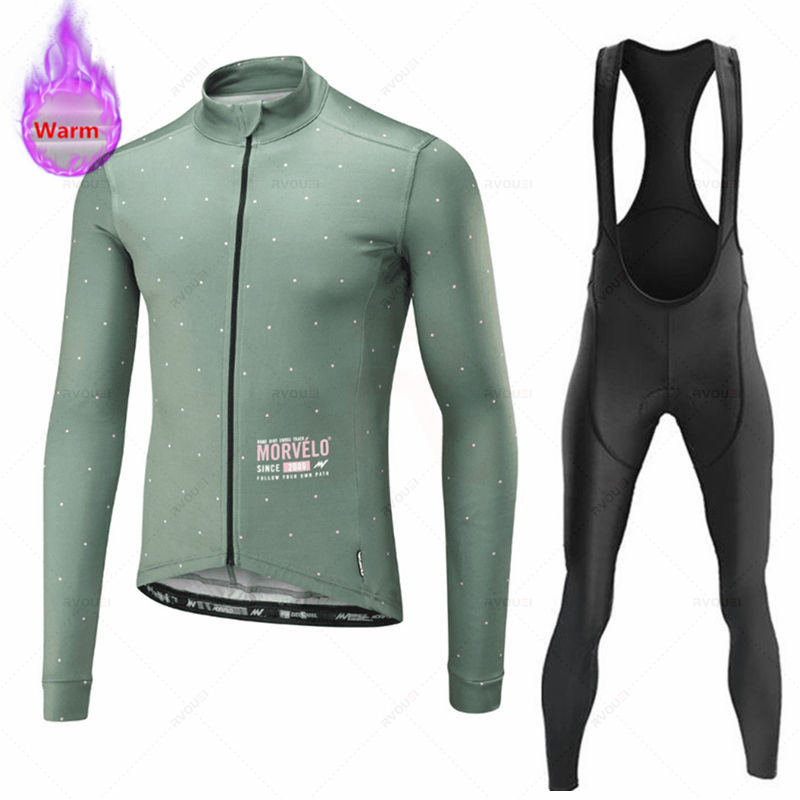 Morvelo set Jersey sepeda bulu - Winter Clothing Men Sale ulasan dan harga