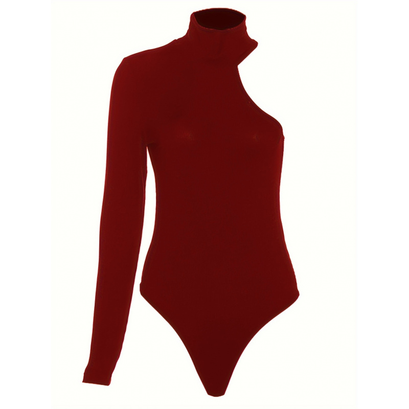 Bodysuit Rajut Rib Asimetris S - Winter Clothing For Woman ulasan dan harga