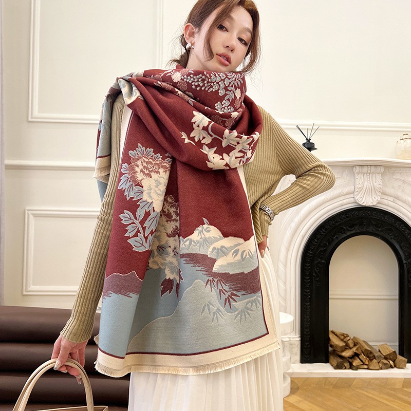 Syal Selendang Kasmir Hangat B - Cashmere Scarf Wrap ulasan dan harga