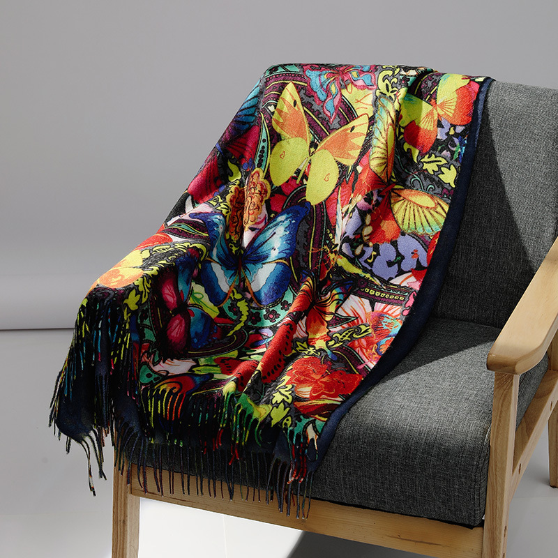 Syal kasmir lukisan minyak mer - Cashmere Scarf Wrap ulasan dan harga