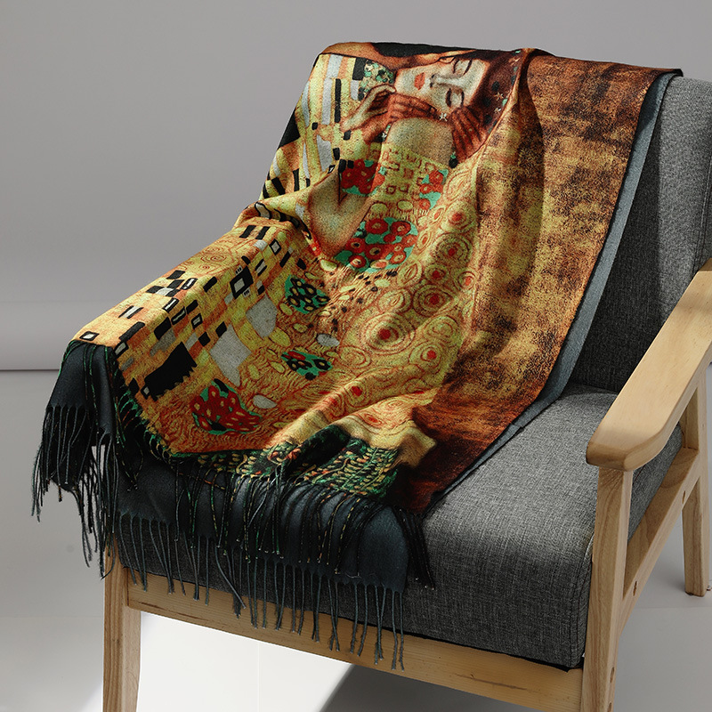 Syal kasmir lukisan minyak mer - Cashmere Scarf Wrap ulasan dan harga